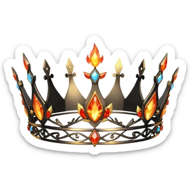 fantasy magic tiara of fire and ash low poly sticker