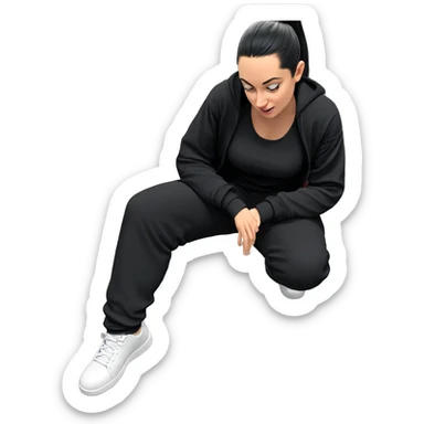 girl in black attire sticker