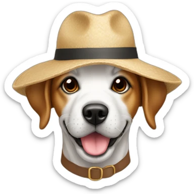 Chien avec chapeau sticker
