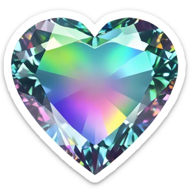 Heart shaped 56-carat rainbow diamond sticker