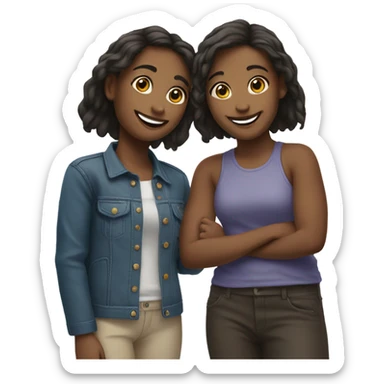 two friends(girls) sticker