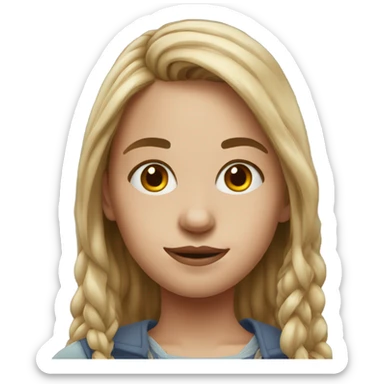 realistic portrait of girl sticker