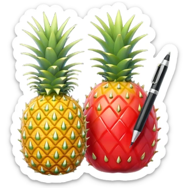 Pen Pineapple Apple Pen sticker