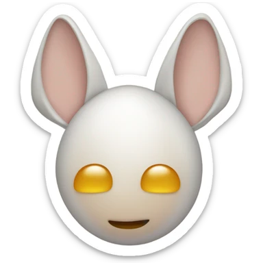 Egg headed 3 ears 2 tounges 2 noses sticker