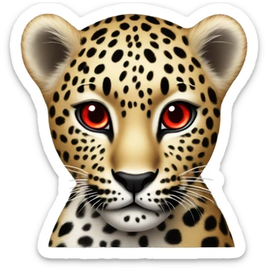 ￼ Leopard with red eyes sticker