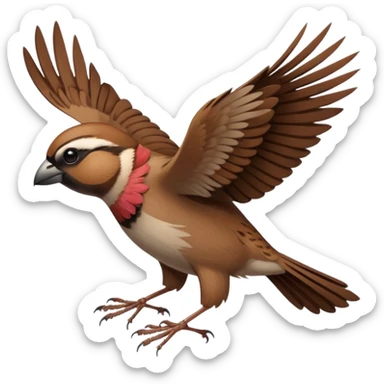 a sparrow starting to take off sticker