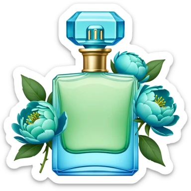 Sky green perfume and blue peonies  sticker