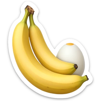 A banana standing between two eggs like egg banana egg sticker