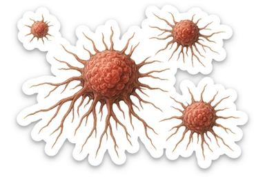 SEI CELLULE TUMORALI ANATOMICHE REALISTICHE FLUTTUANO IN ARIA sticker