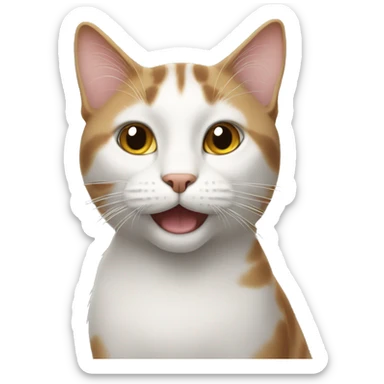 a cat with long whiskers  sticker