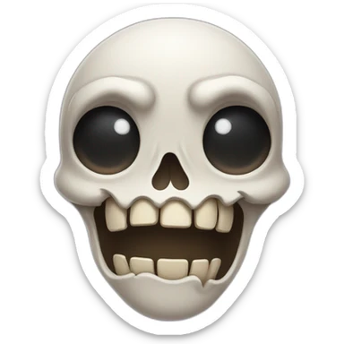 a funny skull is crying sticker