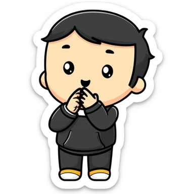 cute character making shhh gesture sticker