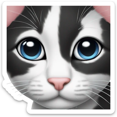 Cute tuxedo cat face sticker