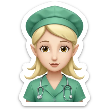 elf nurse with nurse hat sticker