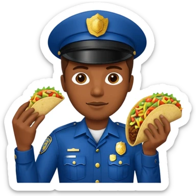 police holding taco sticker