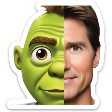 shrek on tom cruise's shoulder sticker