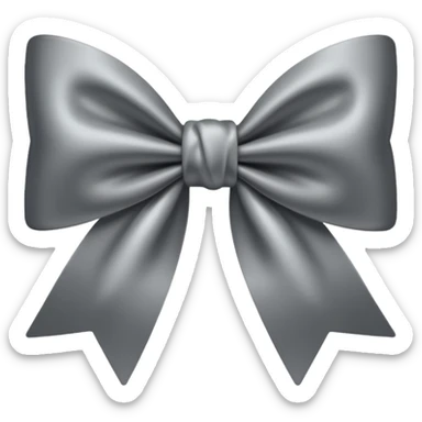 grey satin bow sticker
