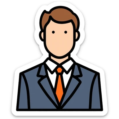 professional businessman with tie and suit sticker
