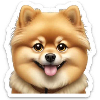 Pomeranian wearing vest sticker