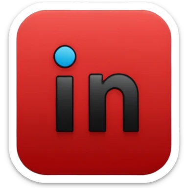 logo linkedin en noir et rouge sticker