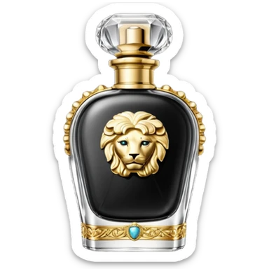 studded Versace belt and oil-based Dolce & Gabbana perfume sticker