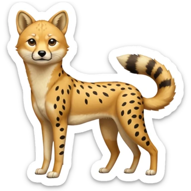 Cheetah-Dingo-Jackal-Civet-serval-shiba-inu-hybrid, full body sticker
