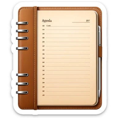 daily planner agenda leather with open page sticker