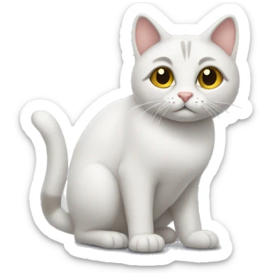 Un gato con cara de ternura y manitas como de confusión  sticker