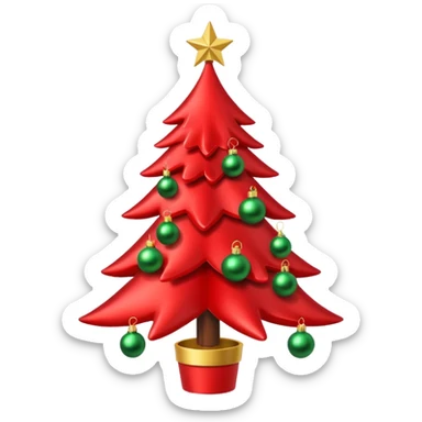 Red christmas tree sticker