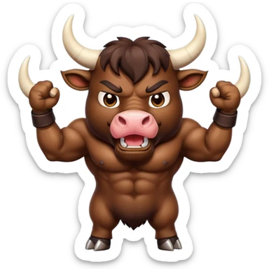 Bull hoof emoji making a like gesture angry bull sticker