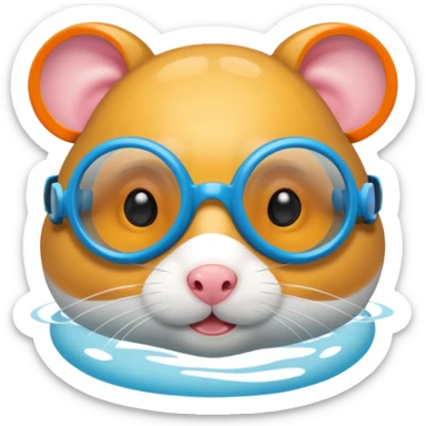 hamster with swimming goggles sticker