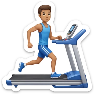 guy in blue shorts Treadmill sticker