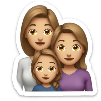 a mom with 2 daugters sticker