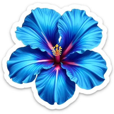 ultramarine hibiscus w cyan center (no yellow) sticker