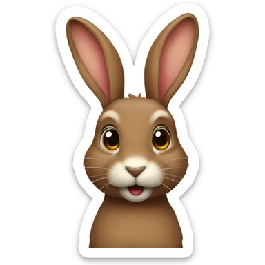 Brown rabbit w sticker
