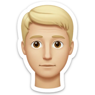 Make me a white man woth blonde hair that has an extra extra long neck sticker