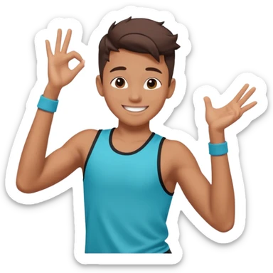 boy tiktok dance half body no tiktok logo sticker