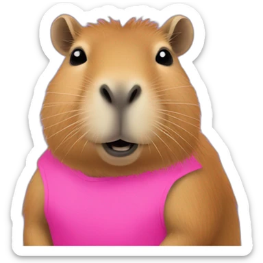 capybara wearing rebel pink shirt sticker