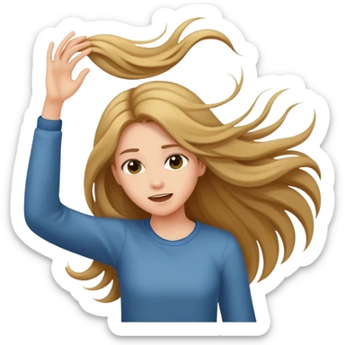 a girl tossing her hair  sticker
