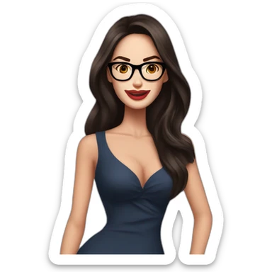 Megan Fox sonriente con lentes y vestido largo sticker