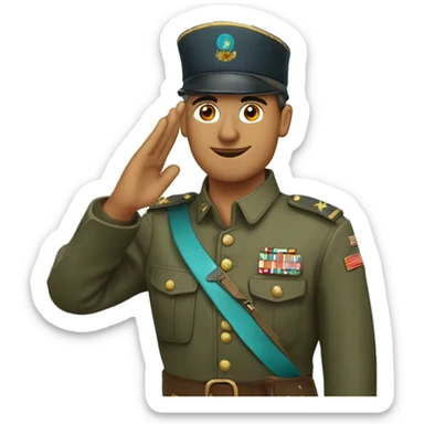  A saluting turkis soldier sticker