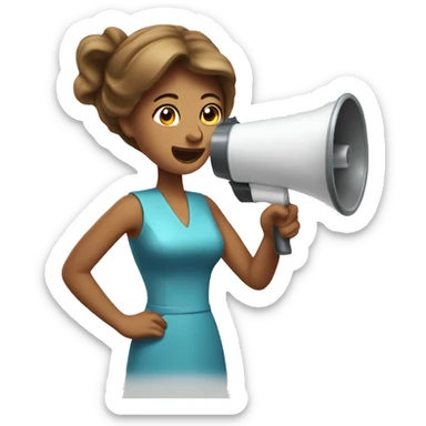 housewife with megaphone sticker