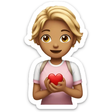 chatin girl with a heart in their hands sticker