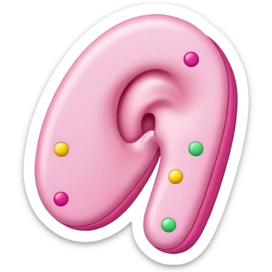 Ear lobe made of candy dots sticker