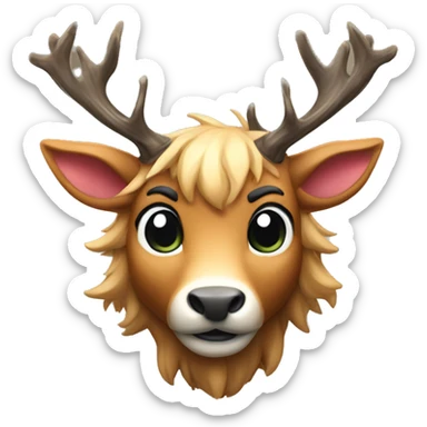 Wild Stag Mascot cute sticker