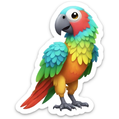 Parrot in anime style sticker