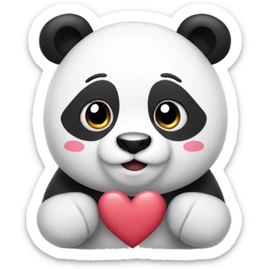 Panda with hearts sticker