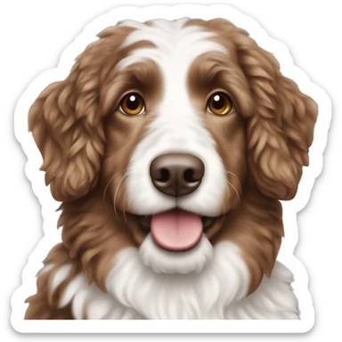 Brown and white Aussie doodle  sticker