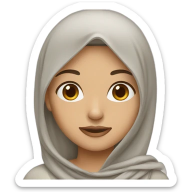 Muslim girl with brown hair and white higdgab  sticker