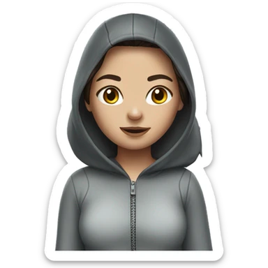 brunette girl in a shark onesie sticker